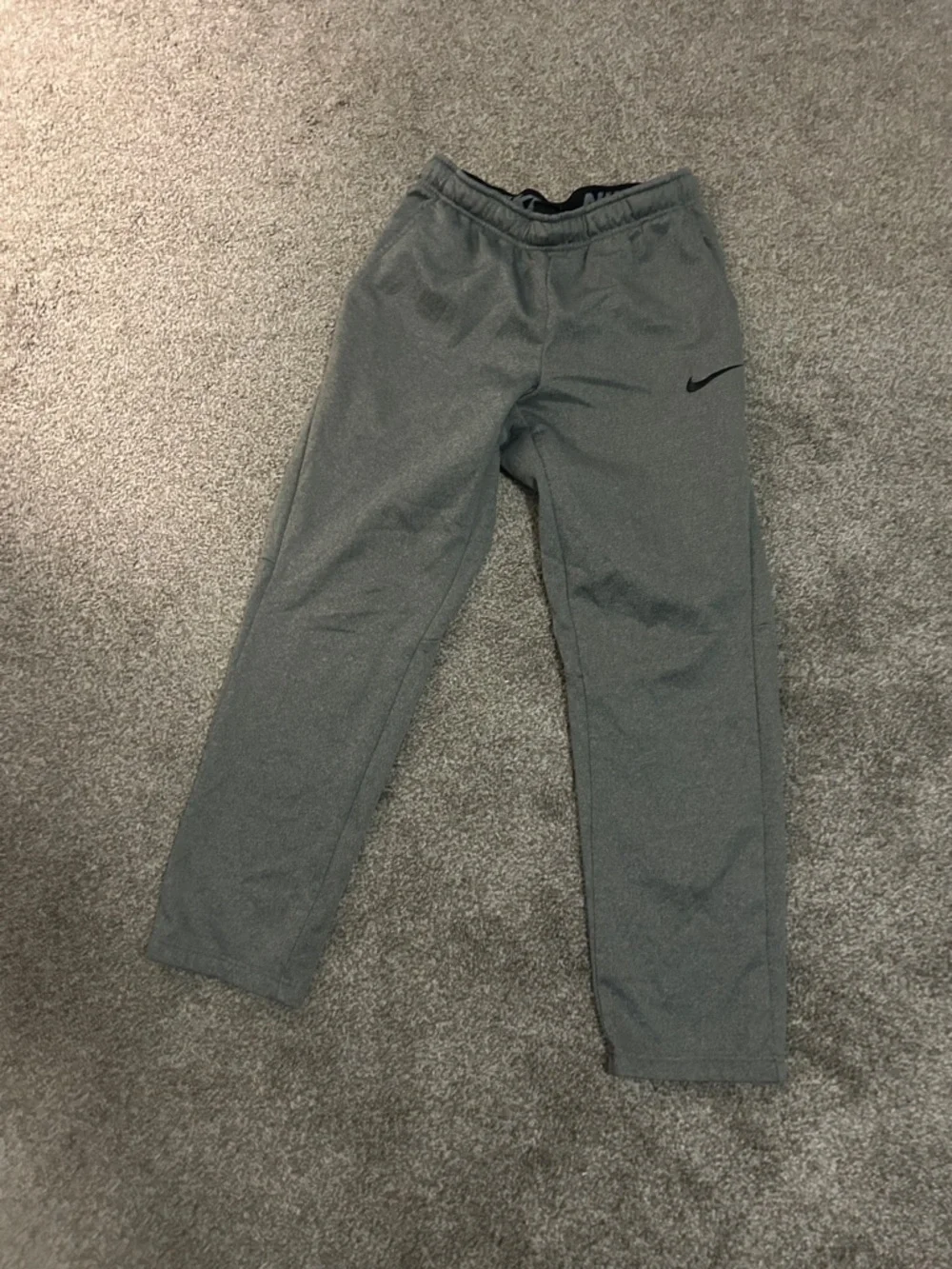 Nike Gray Track Pants with Black Swoosh